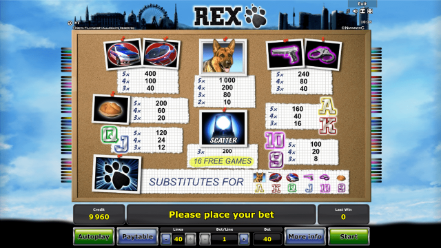 Онлайн автомат Rex